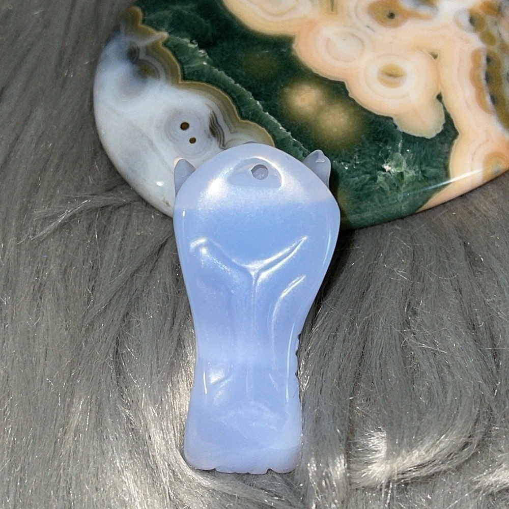Blue Chalcedony Dragon Head - Picture 6 of 11